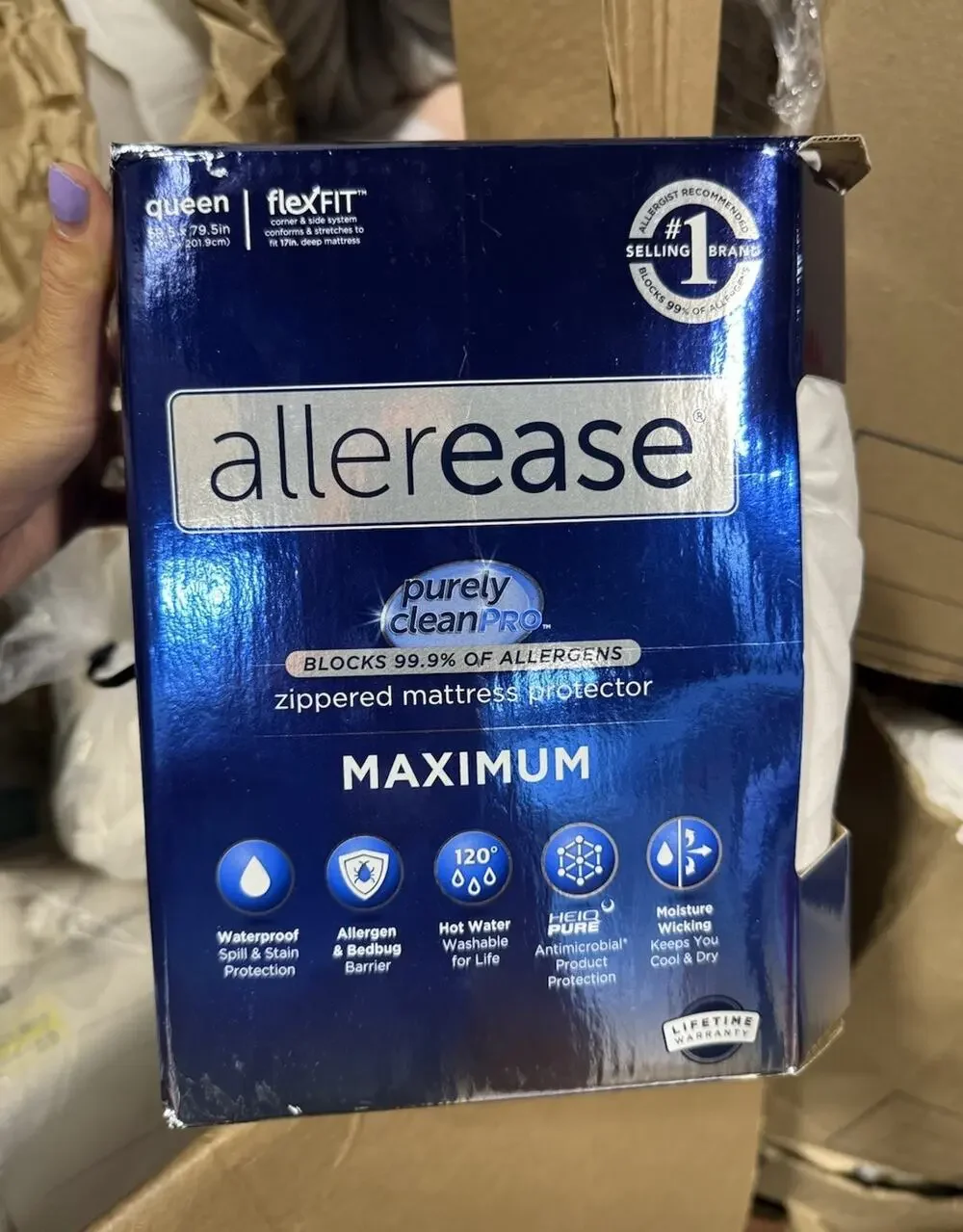 AllerEase Maximum Protection Queen Mattress Cover - Bed Bug & Allergy